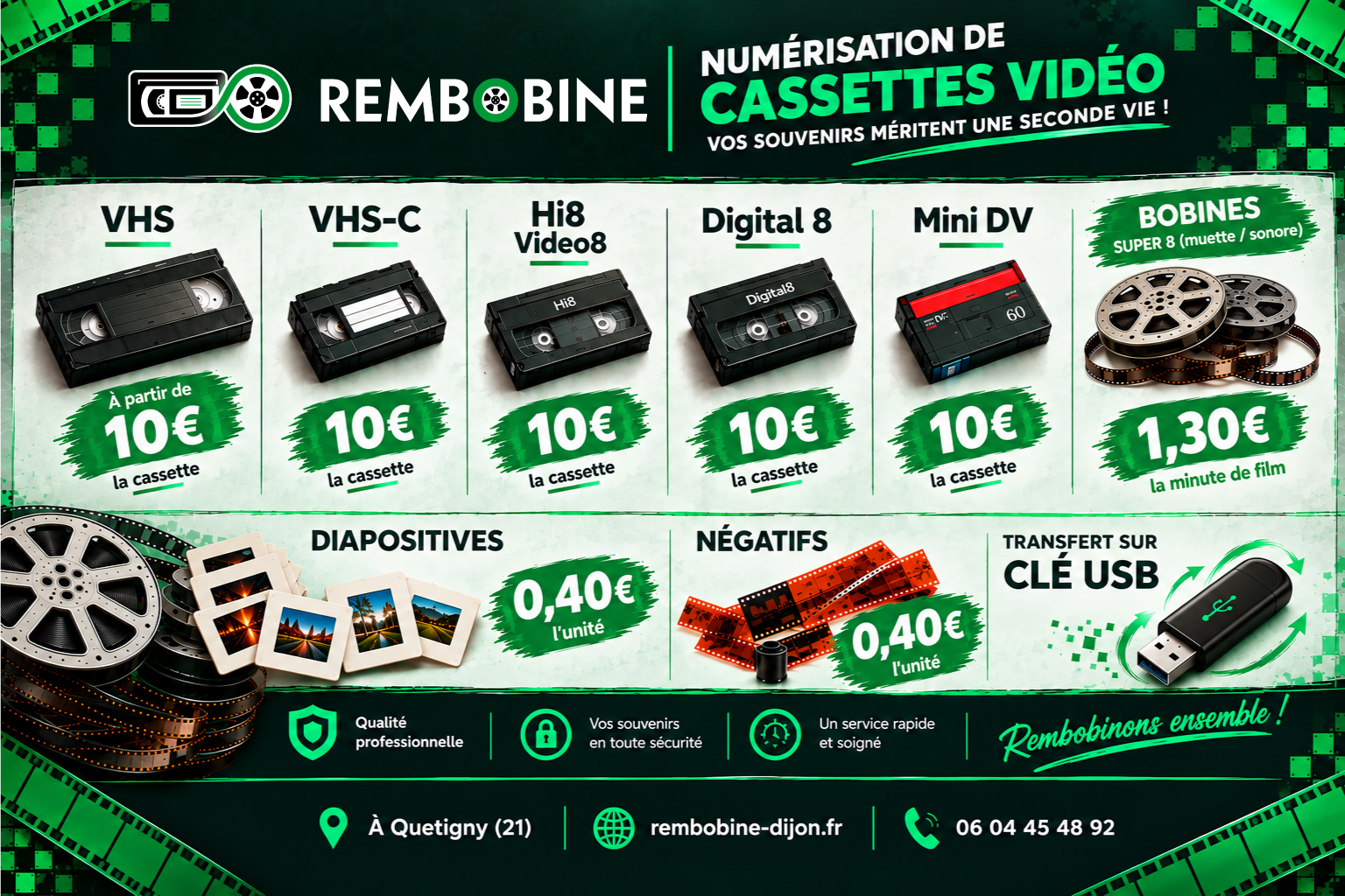 Banniere Numérisation format Rembobine Dijon